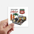 thumbnail image 1 of Colorful Classic Cars Beach Pattern Sticker Square Waterproof Stickers Wallpaper Car Decal, 1 of 1