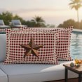 thumbnail image 2 of Outdoor Pillow Covers 20x12 Set of 2, Brown Western Texas Star Vintage Waterproof Patio Throw Pillow Covers for Couch Sofa Chair, Rustic Farmhouse Red Plaid Decorative Pillowcases for Throw Pillows, 2 of 9