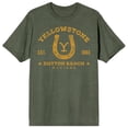 thumbnail image 5 of Yellowstone Horseshoe Logo Adult Monterrey Sage Crew Neck Short Sleeve T-shirt-Medium, 5 of 7