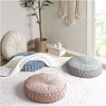 thumbnail image 2 of JERFIT Chenille Floor Pillow for Living Room, Round Tufted Ottoman Pouf, Ivory Soft Textured Accent Cushion for Seating or Decor, 2 of 4