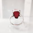 thumbnail image 4 of Aries Coral Coffin Ring, Natural Red Coral Ring, April Birthstone, Unisex Ring, Womens Ring, Coffin Ring, 925 Sterling Silver, Christmas, Handmade, Statement Jewelry, Coffin Shape Gemstone Ring, 4 of 6