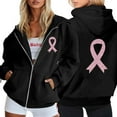 thumbnail image 1 of SHIXIAOO Chandails à Capuchon et Chandails pour Femmes pour Tenue Décontractée Style à Fermeture Éclair avec Imprimé Ruban de Sensibilisation au Cancer pour Confort Toute l'Année s'Agence Bien Chandail à Capuchon Uni Femmes plus Chandail Doux à Enfiler, 1 of 5