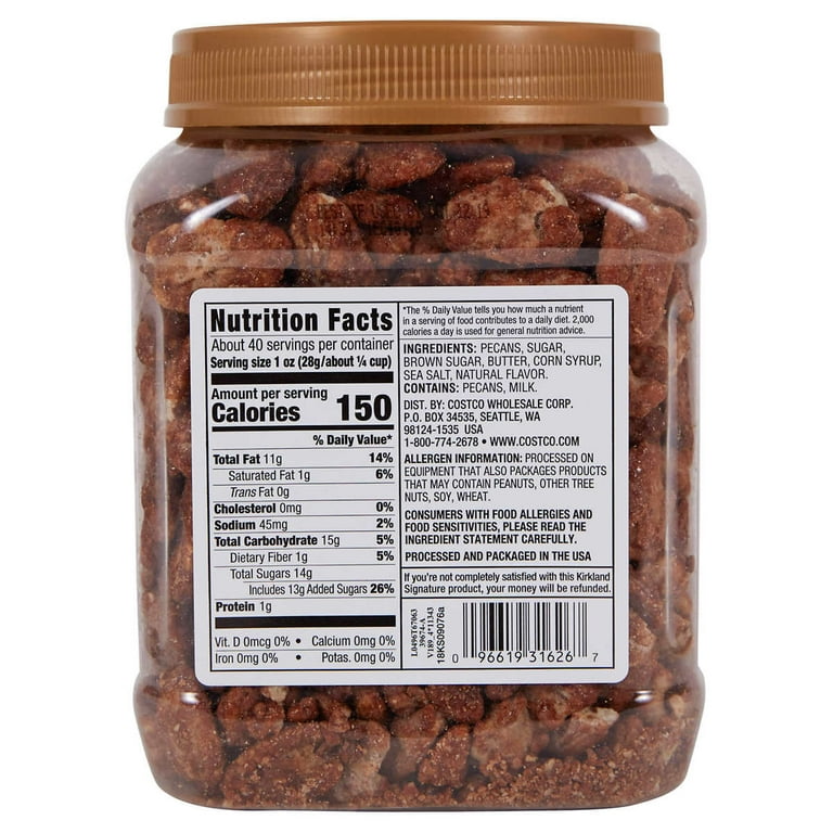 Kirkland Signature, Praline Pecans, 2.5Lb, Whole, Kosher - Walmart.com