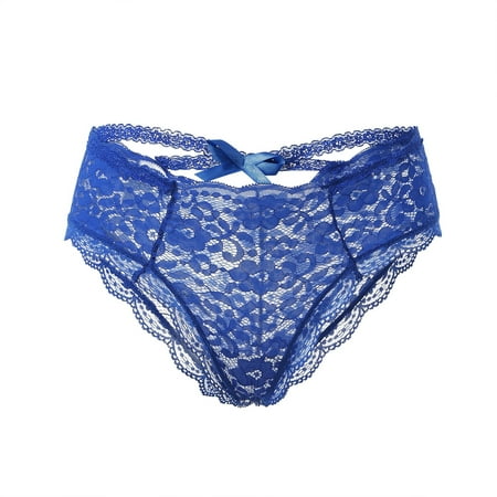 

Aayomet Womens Underwear Women s And Attractive Fluoroscop Low Waist And Beautiful G Shaped Pants Underwear Blue L