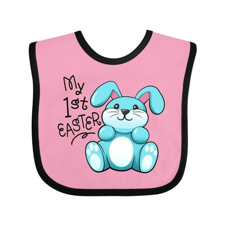 

Inktastic My 1st Easter Cuddly Blue Bunny Gift Baby Boy or Baby Girl Bib