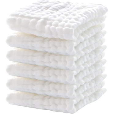 JOYOYO 6 Pack Muslin Burp Cloths ,100% Cotton Baby Washcloths, Extra Soft and Absorbent,Newborn Milk Spit Up Rags for Boys Girls