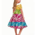 thumbnail image 3 of EGNMCR Robe à Manches Courtes Col Rabattu Robe Extensible à Manches Courtes pour Filles Robe Évasée Patineuse pour Récital Scolaire Robe à Manches Courtes Col Rabattu Robe en Polyester pour Filles, 3 of 6
