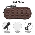 thumbnail image 3 of KLL Brown Gold Grid Print Eyeglass Case for Men & Women's Classy Travel Eyewear Holder Case Zipper Eyeglasses Case With Hook, 3 of 6