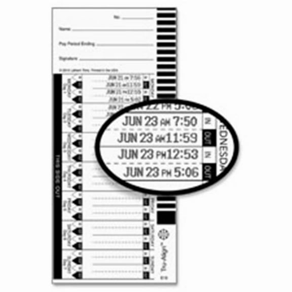 Lathem  E16 Tru-Align Time Cards- 100 Per Pack