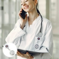 FOLOYORI 1Pcs Nurse Watch Blue Round Simple Style Quartz Movement Water Resistant for Medical Professionals