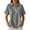 Grey, variant on Trendfront Womens Summer Notch Neck Short Sleeve Tops Zipper Detail Solid Color Plain Tees Fashionable Casual Style Apparel T-Shirts