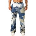 thumbnail image 4 of Hsovts Camo Pants for Men Relaxed Fit Loose Drawstring Straight Leg Workout Casual Sweatpants Athletic Pant with Pockets Coffee S, 4 of 7