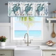 thumbnail image 4 of Blue Sea Turtle Window Valance for Kitchen, Ocean Watercolor Blue Seastars Seaweed Corals Anchor Rod Pocket Short Curtain for Small Windows, Light Filtering Decorative Valance, 60 x 18 Inch, 1 Panel, 4 of 9