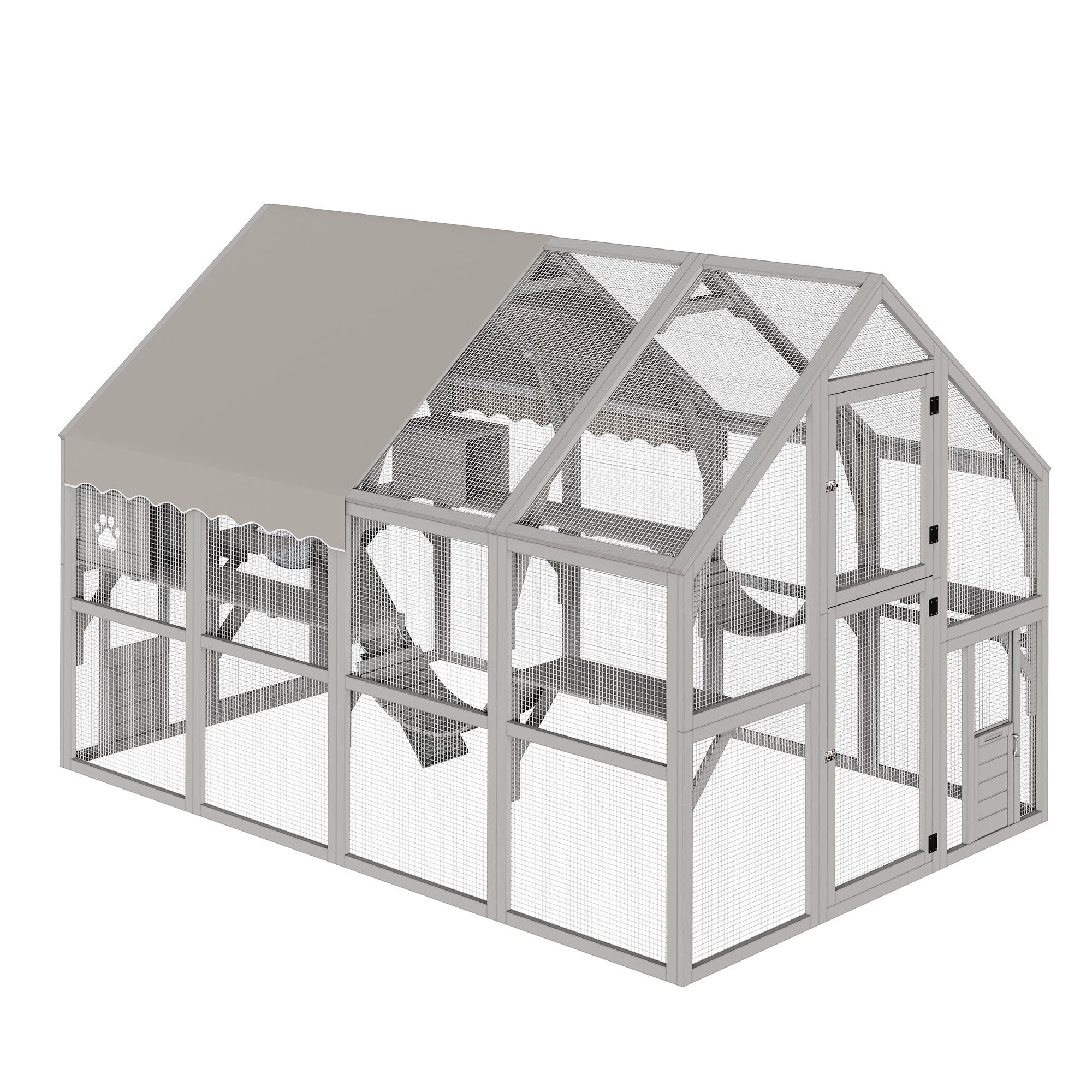 Dextrus 110" 56ft² Large Catio Outdoor Cat Enclosure, Multi Cats Cat House Weatherproof, Small Animals House Outdoor for 6-8 Cats