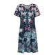 thumbnail image 4 of Puntoco Vestido De Manga Corta Con Cuello En V, Vestido Midi De Manga Corta Con Cuello En V Estampado De Verano Para Mujer Azul S, 4 of 5