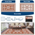 thumbnail image 5 of HIWEAVER 9'x 18' Orange/White Outdoor Rug Garden Decor Geometric Floral Carpet Plastic Straw Waterproof Patio Area Rug for Balcony Deck Picnic Portable Camping Mat, 5 of 6