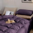 thumbnail image 2 of Bedding Duvet Cover Queen Size - 100% Washed Cotton Linen Like Textured Comforter Cover, 3 Pieces Breathable Soft Bedding Set with Zipper Closure (Purple, Queen 90"x90"), 2 of 9
