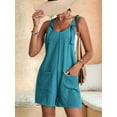 thumbnail image 5 of Women'S Summer Fashionable Short Jumpsuits, Casual Sleeveless Jumpsuits with Pockets Lake Blue 4XL, 5 of 7