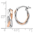 thumbnail image 2 of Leslie's Real 10kt White Gold Rose Rhodium-plated Hoop Earrings; for Adults and Teens; for Women and Men, 2 of 2
