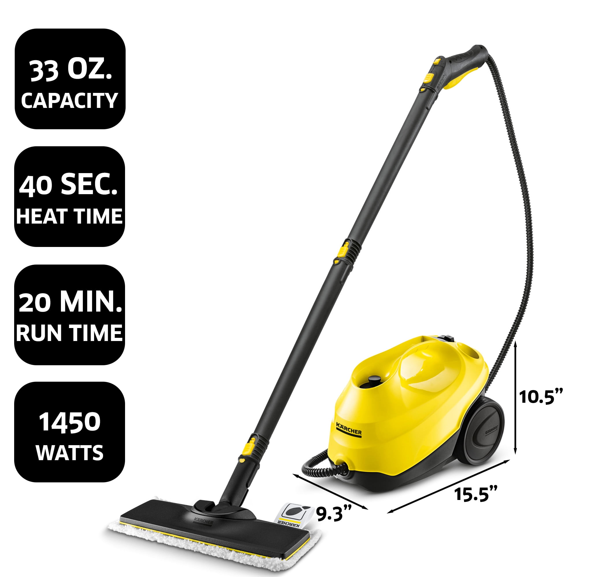  Kärcher - SC 3 Portable Multi-Surface Steam Cleaner/Steam Mop  with Attachments – Chemical-Free, Rapid 40 Second Heat-Up, Continuous Steam  - For Grout, Tile, Hard Floors, Appliances & More