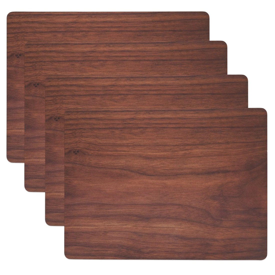Fennco Styles Unique Engineered Wood Laser Cut Placemats 15 Round, Set of  4 – Brown Modern Traycloth Table Mats for Home, Dining Room Décor