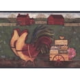 thumbnail image 1 of Oeufs de Voiture de Coq Village Papier Peint Bord Rétro Design, Rouleau 15' x 8'', 1 of 3