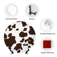 thumbnail image 4 of Balery Brown Cow Print Bone China Decorative Plate Ceramic Dinner Plates Art Crafts with Display Stand-6in, 4 of 6