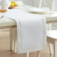 thumbnail image 6 of Newbridge Provence Lattice Cutwork Solid Color Textured Fabric Table Runner, 70 Inch Long, White, 6 of 9