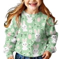 thumbnail image 2 of ITSAME Sweatshirts for Girls, Loose Fit Easter Bunny Print Round Neck Kids Fashion Casual Tops Multicolor 3-4T, 2 of 6