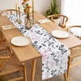 thumbnail image 3 of Grey Pink Botanical Table Runner - 72 Inch Long Watercolor Spring Floral Summer Leaf Cotton and Linen Blended Dress Scarves Farmhouse Table Runner for Kitchen Dining, Coffee Table, 13" x 72", 3 of 8