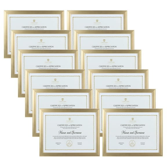 Foryoubyyu 8.5x11 Picture Frame Set of 12, Certificate Diploma Photo Frame for Home Decor, Gold