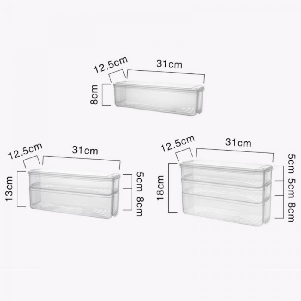 Refrigerator Food Storage Containers, Lettuce Keeper Large Produce Saver Stackable Container with Lids, Clear Veggie Fruit Salad Lettuce Container
