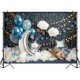 thumbnail image 3 of Birthday Photography Backdrop Photo Studio Balloons Golden Twinkle Star Baby Portrait Background Cloud Moon Photocall (7x5FT/2.1x1.5m), 3 of 4