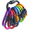 A-Multicolored, variant on 10 Pack Aluminum D Ring Key Rings Hiking Clips Locking Carabiner for Hiking Camping Fishing and Outdoor Use，Clips with Screw Gate Multicolored