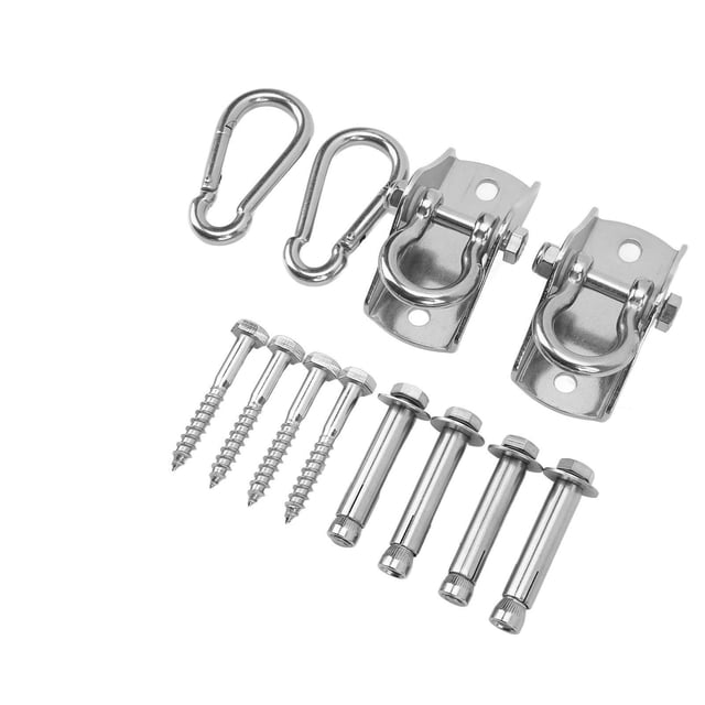 Juego de mosquetones con gancho para colgar hamaca, perchas de acero inoxidable, perchas de acero inoxidable, juego para colgar hamaca, diseño exquisito