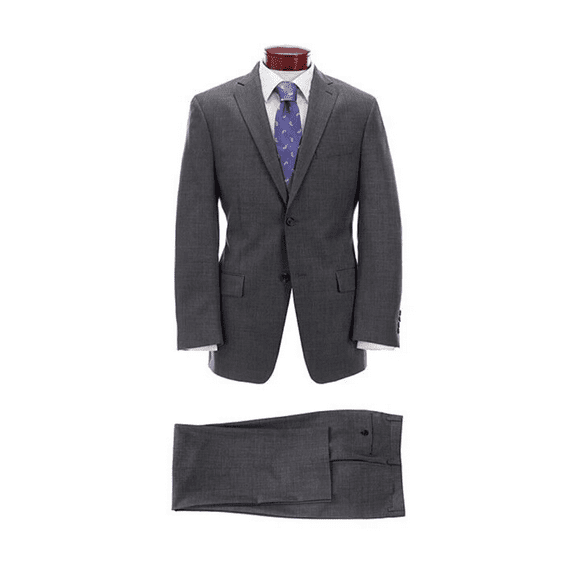 Ralph Ralph Lauren NDED21RZD950 Athletic Fit Solid Grey Wool Suit 40Long 32W