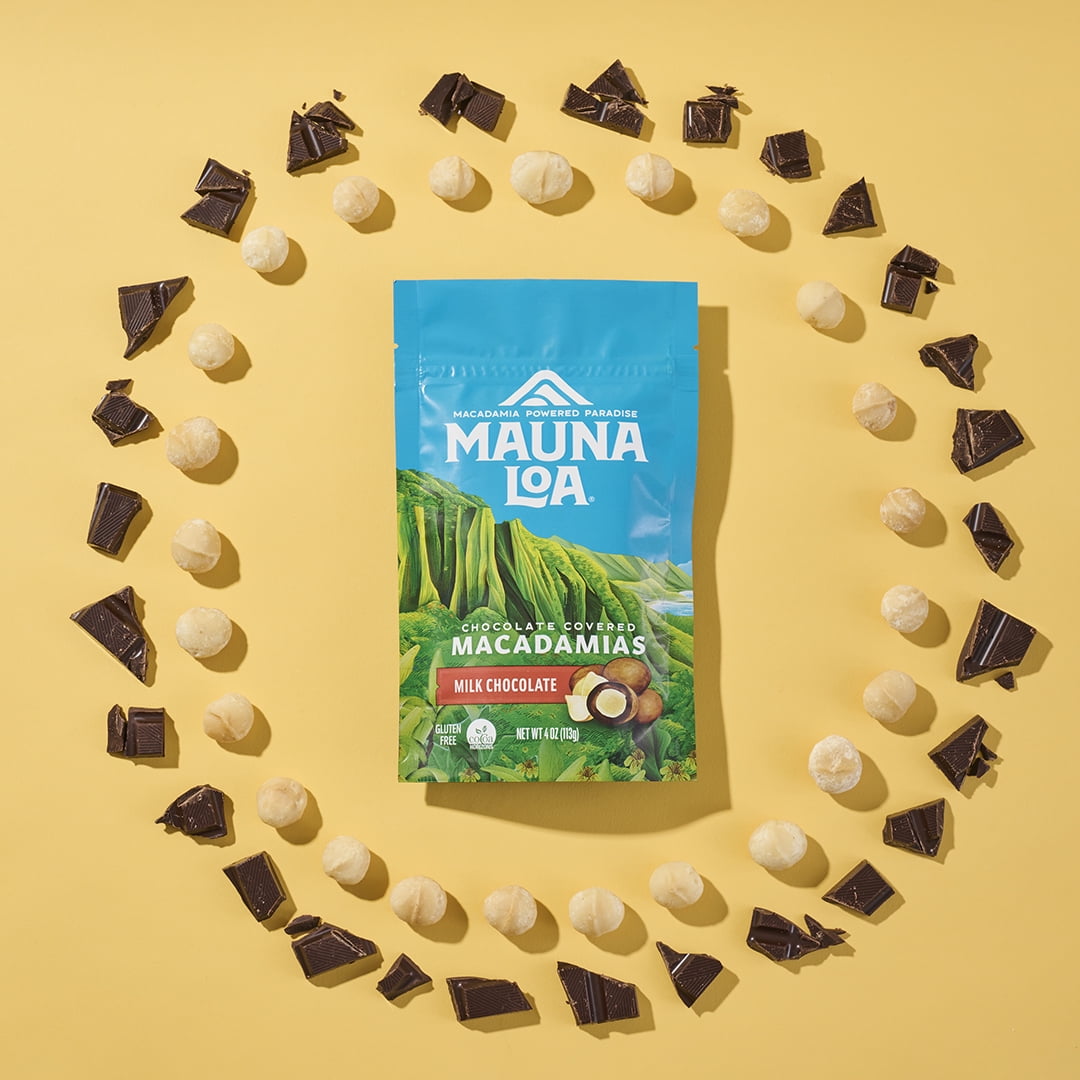 Mauna Loa Milk Chocolate Covered Macadamias with Allergen Info - 4oz, Gluten Free