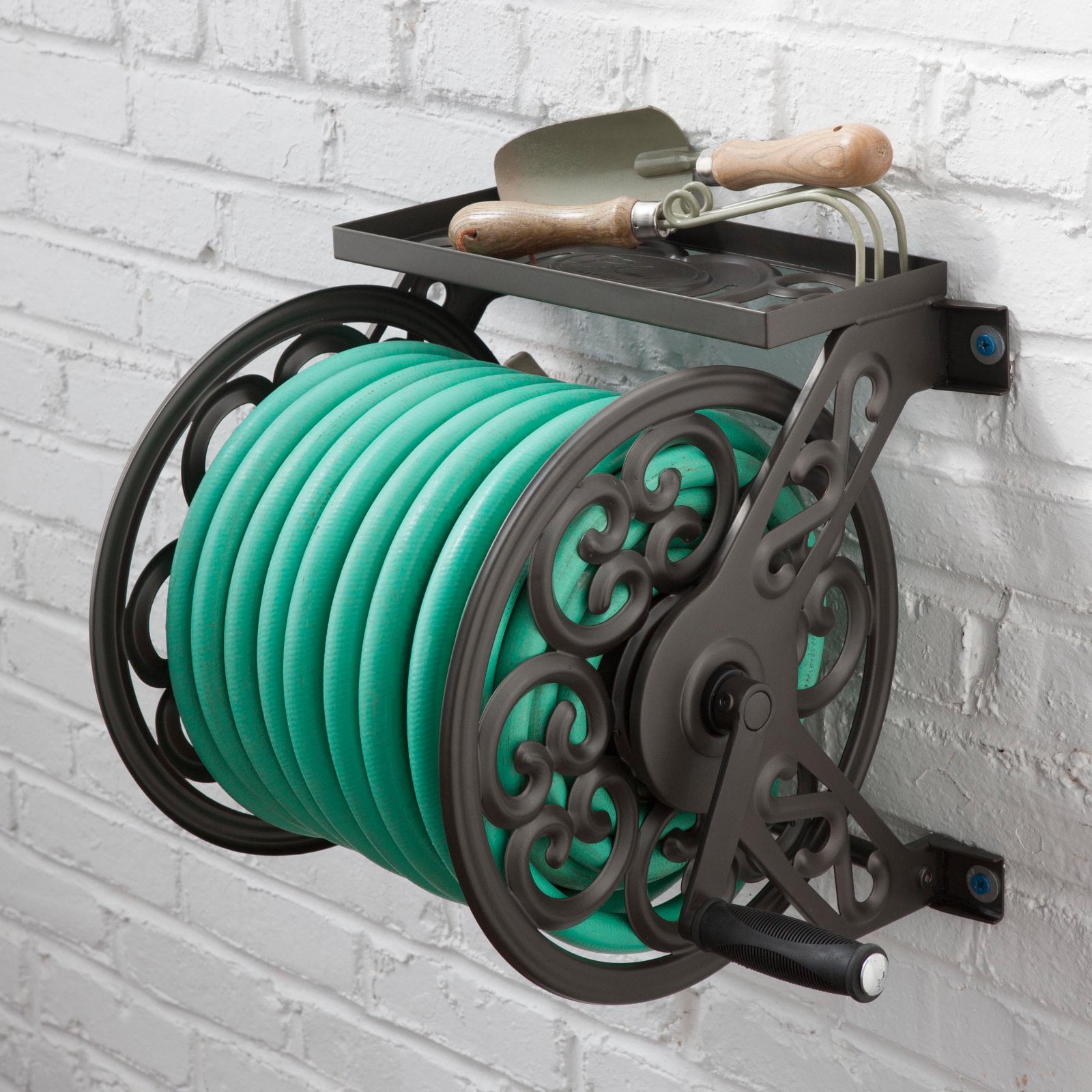 Liberty Garden 125' Decorative Wall-Mounted Hose Reel - Walmart.com