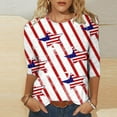 thumbnail image 2 of YanHoo 3/4 Sleeve T Shirts for Womens Funny 4th of July Shirt 3/4 Sleeve Tops Patriotic American Flag Shirts Crewneck Sweatshirts USA Flag Graphic 2026 Trendy Blouse Tee Sales Gifts, 2 of 5