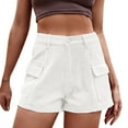 thumbnail image 2 of Cargo Jean Shorts for Women 2026 Summer Casual Elastic High Waist Denim Shorts with Pockets, 2 of 8