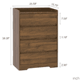 thumbnail image 5 of SESSLIFE 4 Drawer Dresser, Chest of Drawers Without Handle,Brown Dresser for Bedroom 100% Waterproof, Modern Wooden Cabinet with Sturdy Frame for Living Room, Entryway, Bedroom, Hallway, Office, 5 of 5