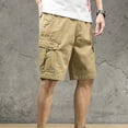 thumbnail image 4 of Casual Cargo Shorts for Everyday Leisure in Spring Summer Loose Fit Outdoor Workwear with Elastic Waist and Pocket Design, 4 of 7