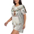 thumbnail image 2 of Kdxio Classy Deer Print Pajamas Sets for Women Short-Sleeved Pjs with Lounge Shorts Two Piece Sleepwear S-4XL, 2 of 8