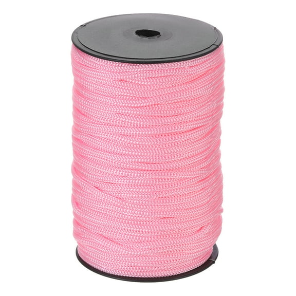 1/4 Inch Polypropylene Rope Braided Ropes, 328ft Nylon Rope for Clothesline, Camping, Hiking Pink