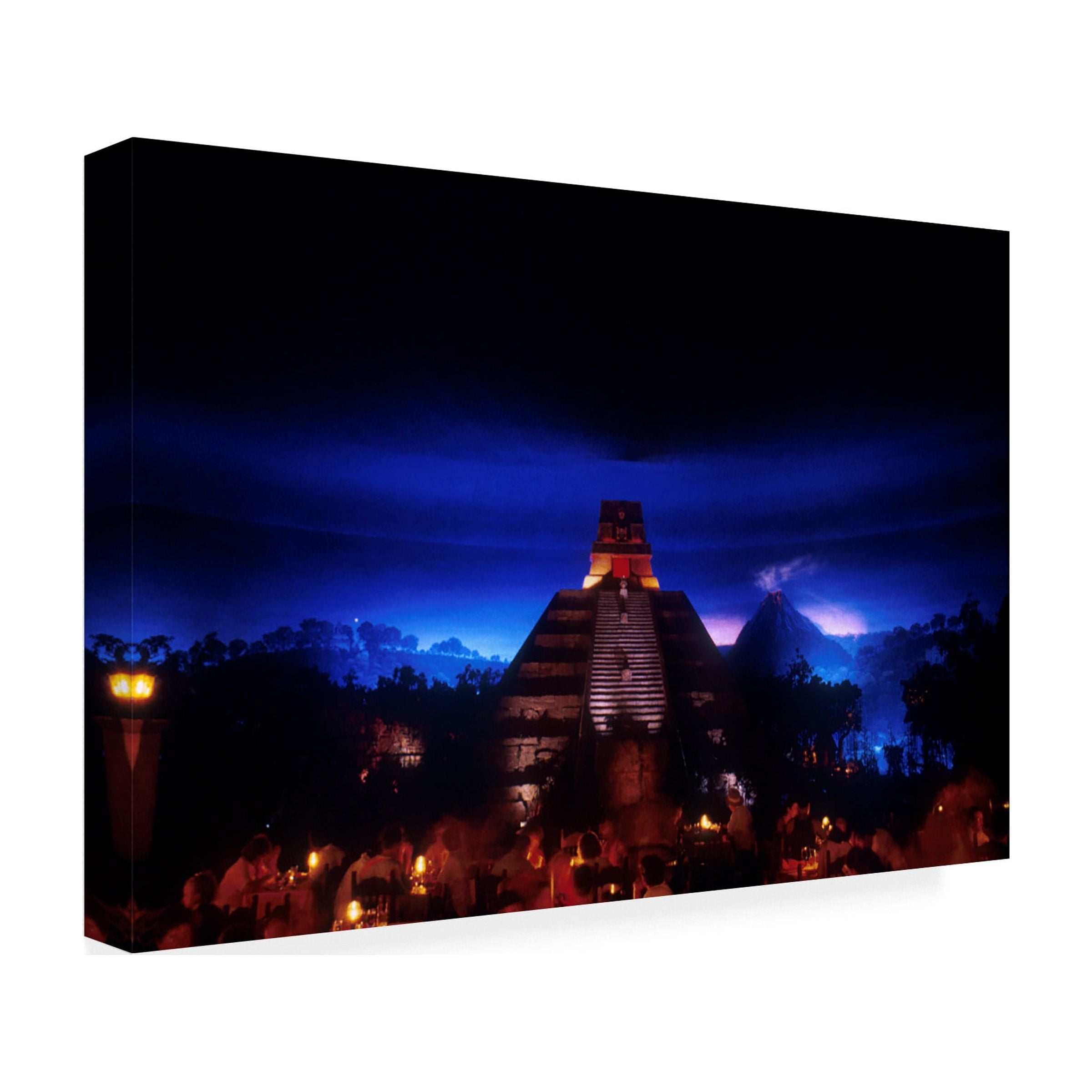 Trademark Fine Art 'Night Epcot Mayan Pyramid 2' Canvas Art by Robert K Jones