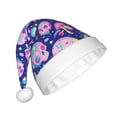 thumbnail image 2 of Bingfone colorful Skull mushroom rainbow Santa Hat for Adults,Unisex Christmas Hat Hats Extra Thicken Classic Plush for Christmas New Year Festive Holiday, 2 of 6
