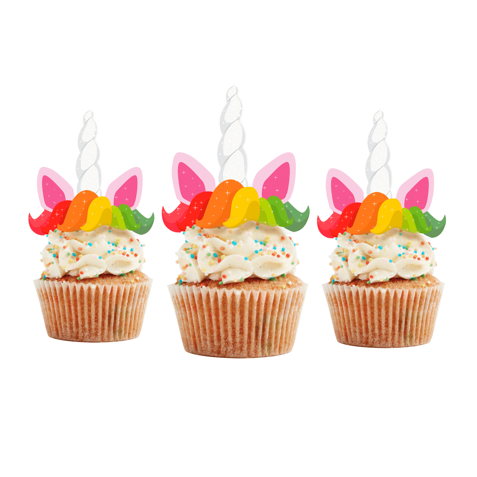 Rainbow Unicorn Cupcake Toppers Pastry Decorations Birthday Party