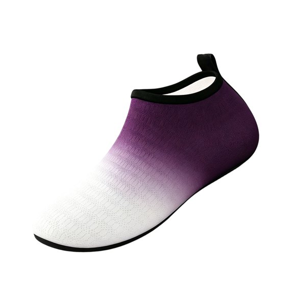 CIENVNSTG Unisex Gradient Color Block Barefoot Aqua Socks Quick‑Dry Non‑Slip Slip‑On Breathable Wide Width Water Shoes Footwear for Beach Swim Surf Wading Summer Casual Activities Purple 44
