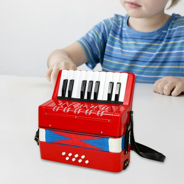 Acordeón de Piano perfecl de 17 teclas y 8 bajos Rojo