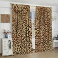 thumbnail image 4 of Sexy Leopard Print Curtains Brown Animal Texture Wild Animals Print Curtain with Rod Pocket for Living Room Apartment Home Decor Drapes Window Treatments 2 Panels Set 52x63 Inch, 4 of 4